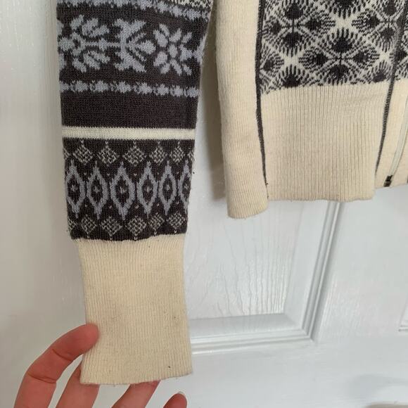 Athleta wool blend Nordic style high neck zip up - Picture 3 of 7